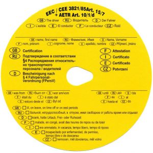 Bescheinigung für Fahrpersonal