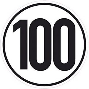 Symbol-Aufkleber "100 km/h-Schild" außen