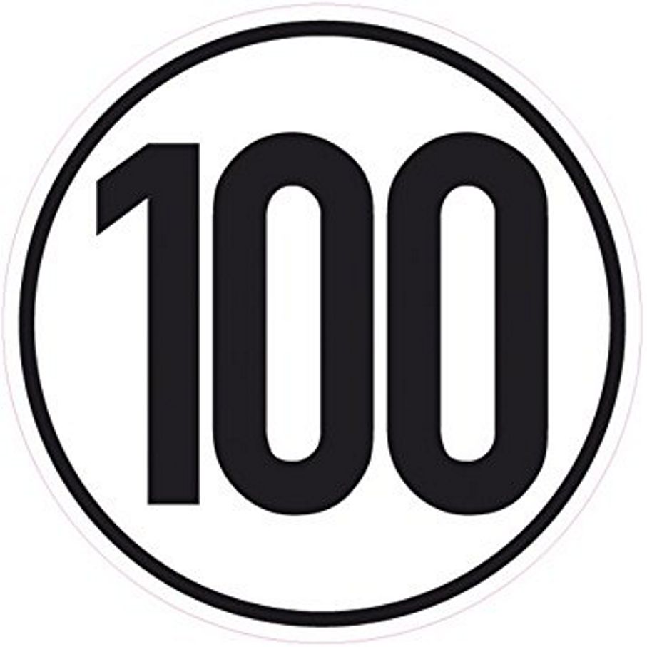 Symbol-Aufkleber "100 km/h-Schild" außen